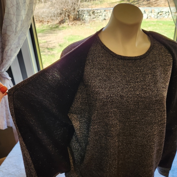 B1G1! Sparkly! Kathie Lee Woman Metallic Cardigan with attached top - Picture 2 of 5